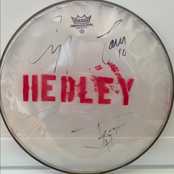 HEDLEY Band Autographed Drumhead - Picture 1 of 6